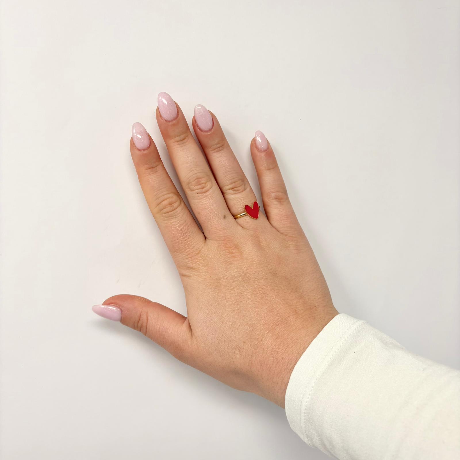 Paris Love Ring Red Enamel