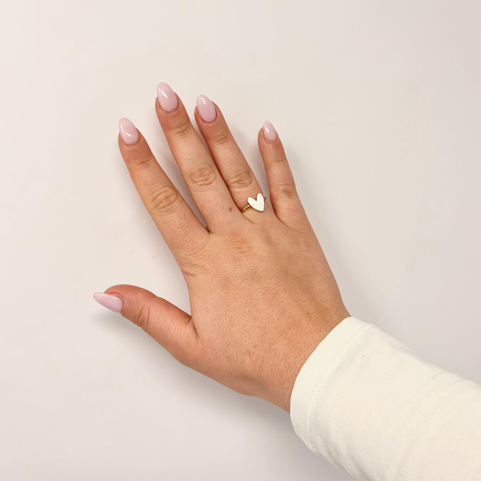Paris Love White Enamel Ring