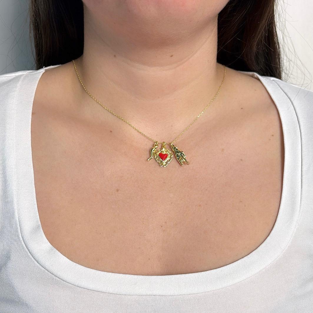 Naples Red Heart Necklace
