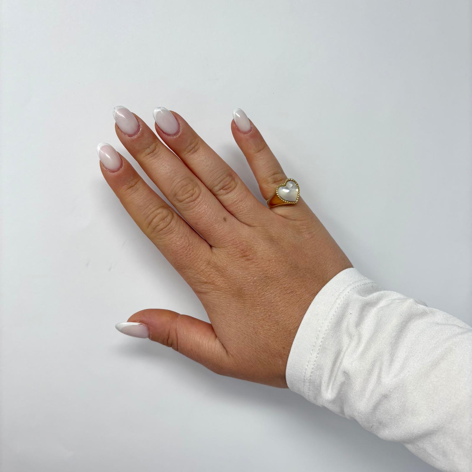 Anillo Corazón Nácar para meñique