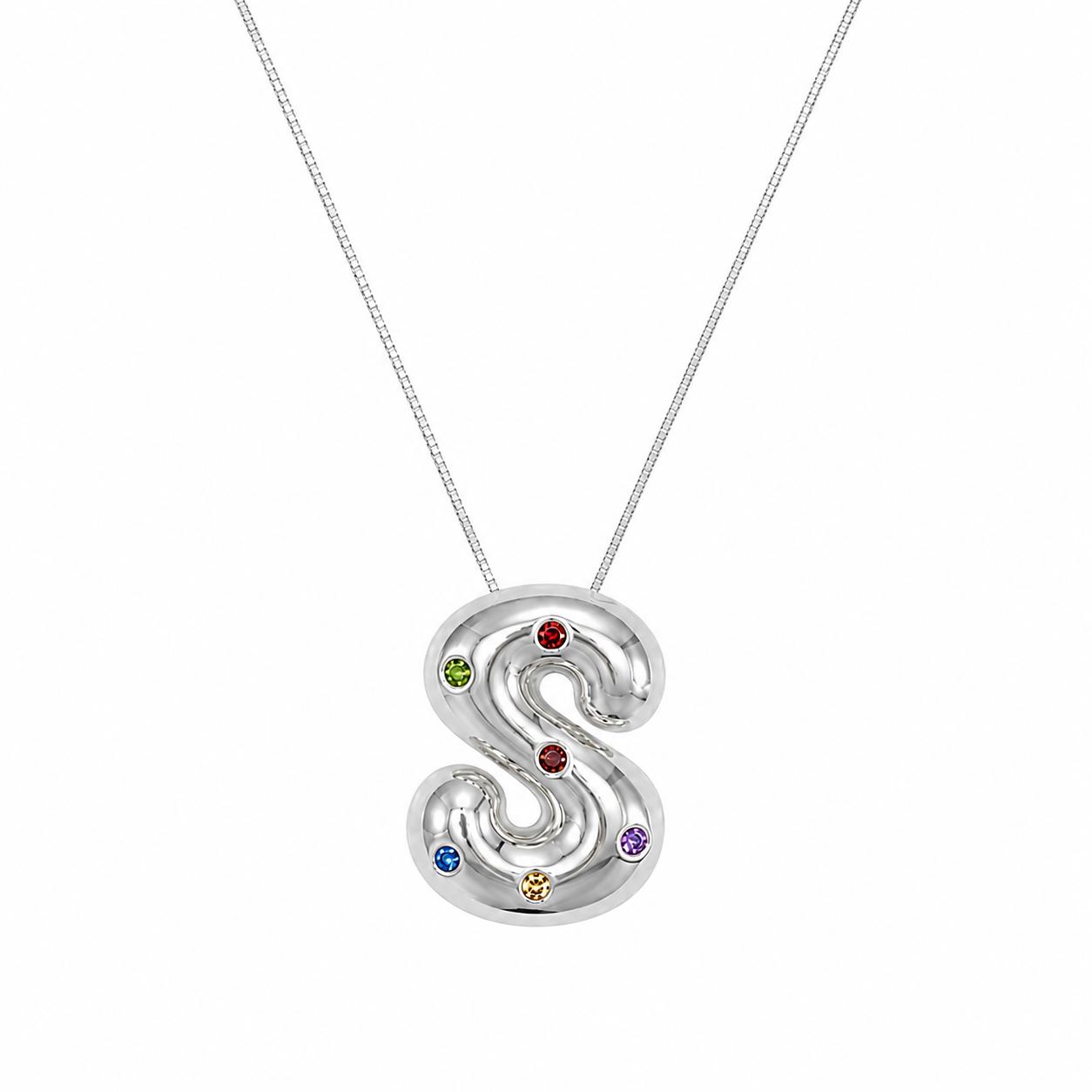 Collana Bubble Liscia Zirconi Multicolor