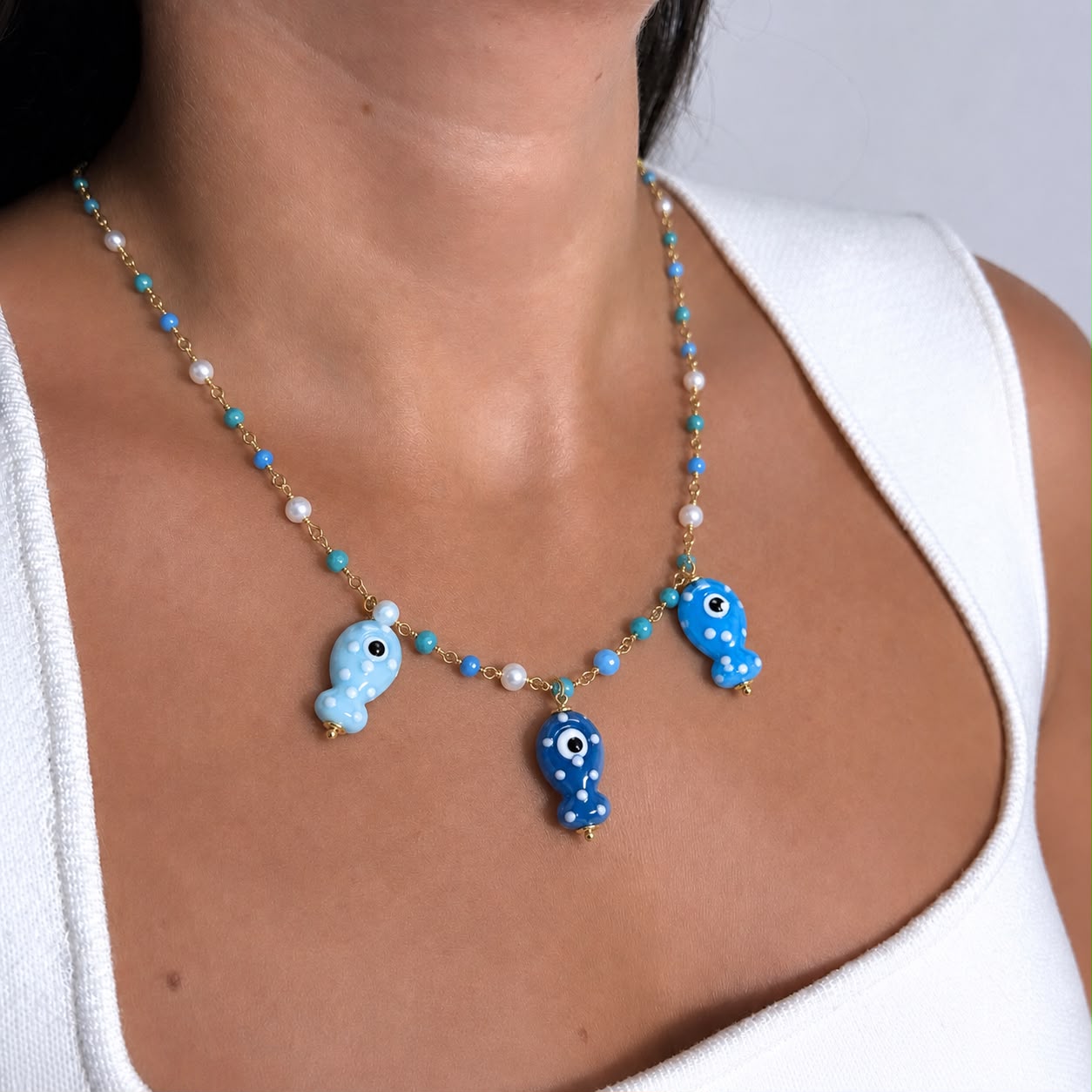 Collana Amarea Blu Pendente