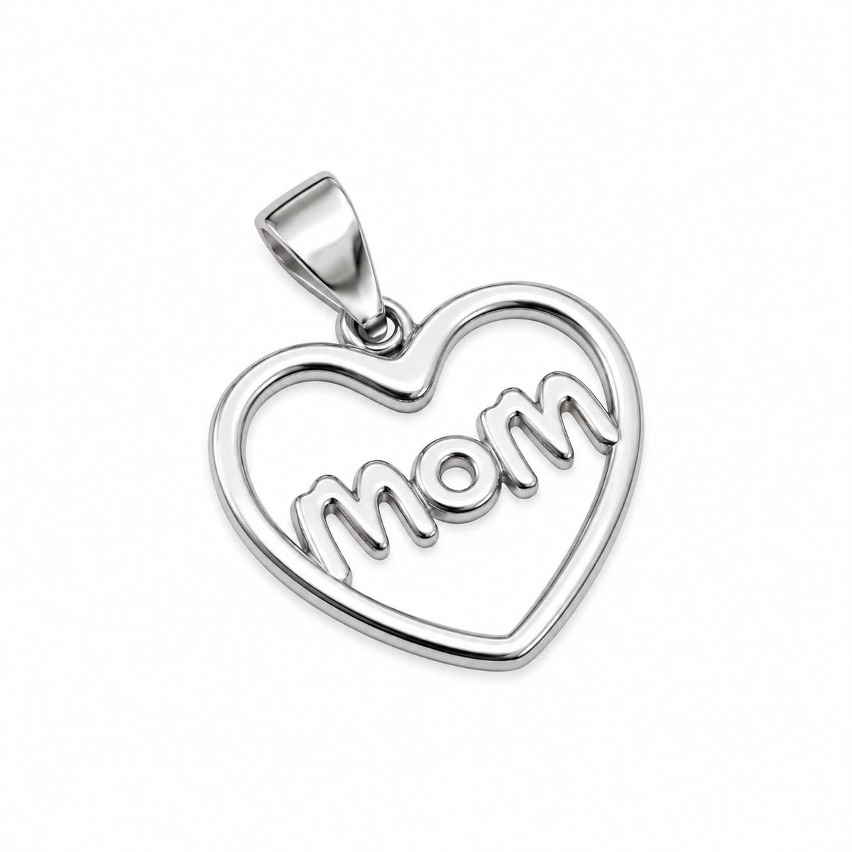 Mom Heart Pendant Zirconia