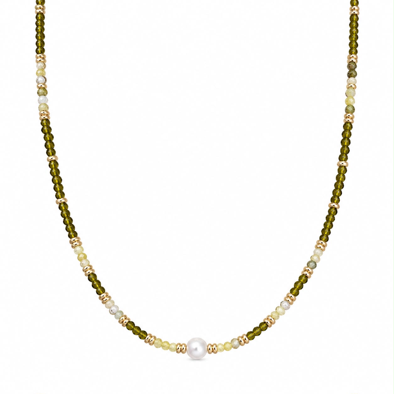 Collana Bronzo Perla e Perline colorate