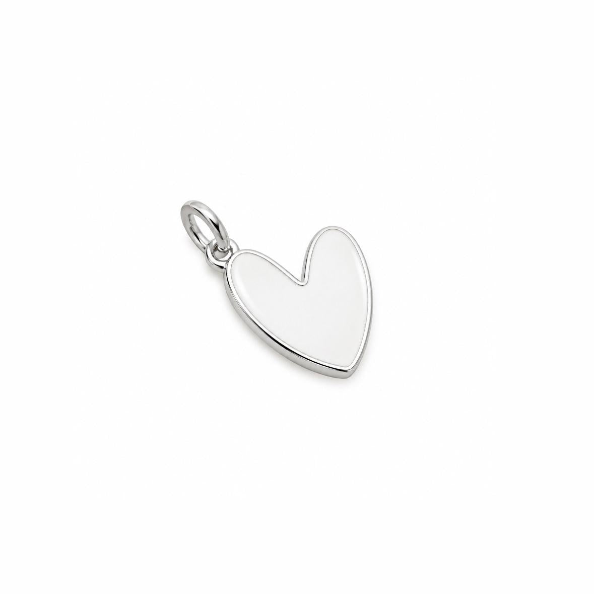 Heart Pendant white enamel