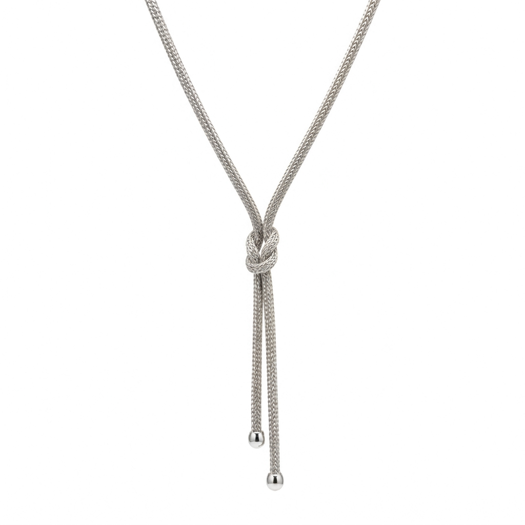 Collana a nodo in versione argentata
